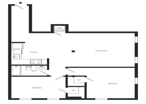 Intrigue Floor Plan | 960 Sq. Ft. at Mayton Transfer Lofts, Petersburg